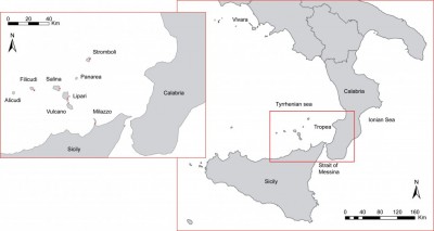Figure 1. The Aeolian Archipelago, showing the location of Stromboli.